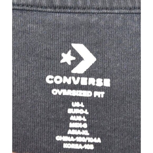 Converse Oversized Faded Black on Black Graphic Tee Streetwear Vintage Style L - Picture 7 of 7